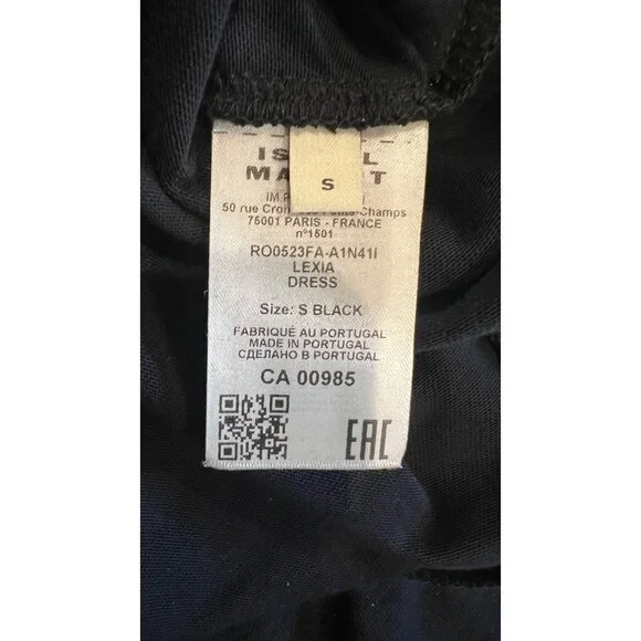 ISABEL MARANT BLACK DRAPED DRESS WITH SLIT SIZE S NEW - Picture 10 of 10
